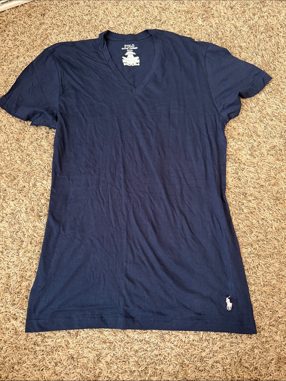Polo by Ralph Lauren Men's Navy V-Neck Tee